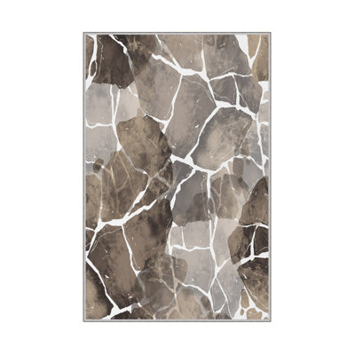 Luxurious Woven Carpet 5.2 x 7.5 ft, 100% Polyester, 0.4 in Pile Height | Antibacterial, Non-Slip PVC Dot Underside, Machine Washable | Elegant 3D Digital Print Design, Perfect for Living Room & Bedroom Décor
