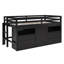 Lit mezzanine simple avec 4 tiroirs, tablette et armoire - option élégante
