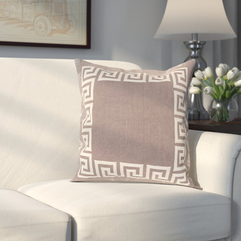 Amersham Linen Geometric Throw Pillow Cover, 22" H x 22" W x 1" D, Brown, Does Not Apply