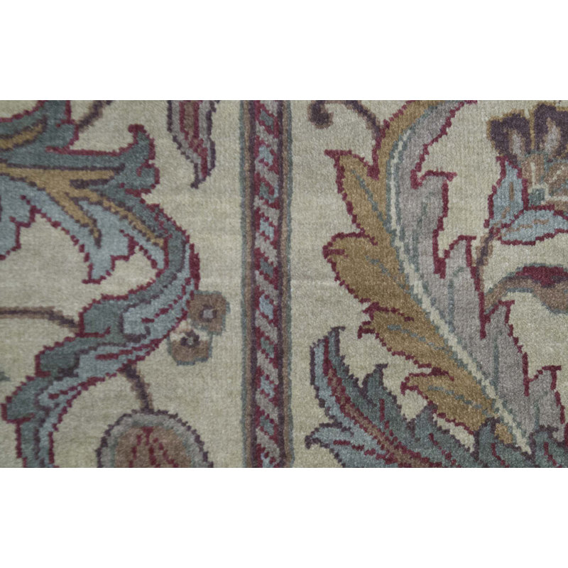 Tapis crème et crème noué à la main de haute qualité