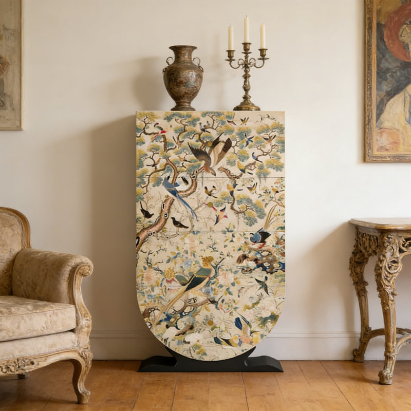 Armoire d'entrée Mid-Century en bois massif