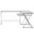 Techni Mobili L-Shaped Tempered Glass Top Computer Desk With Pull Out Keyboard Panel