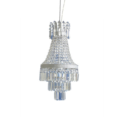 Lustre 1 lumière en chrome avec cristaux transparents