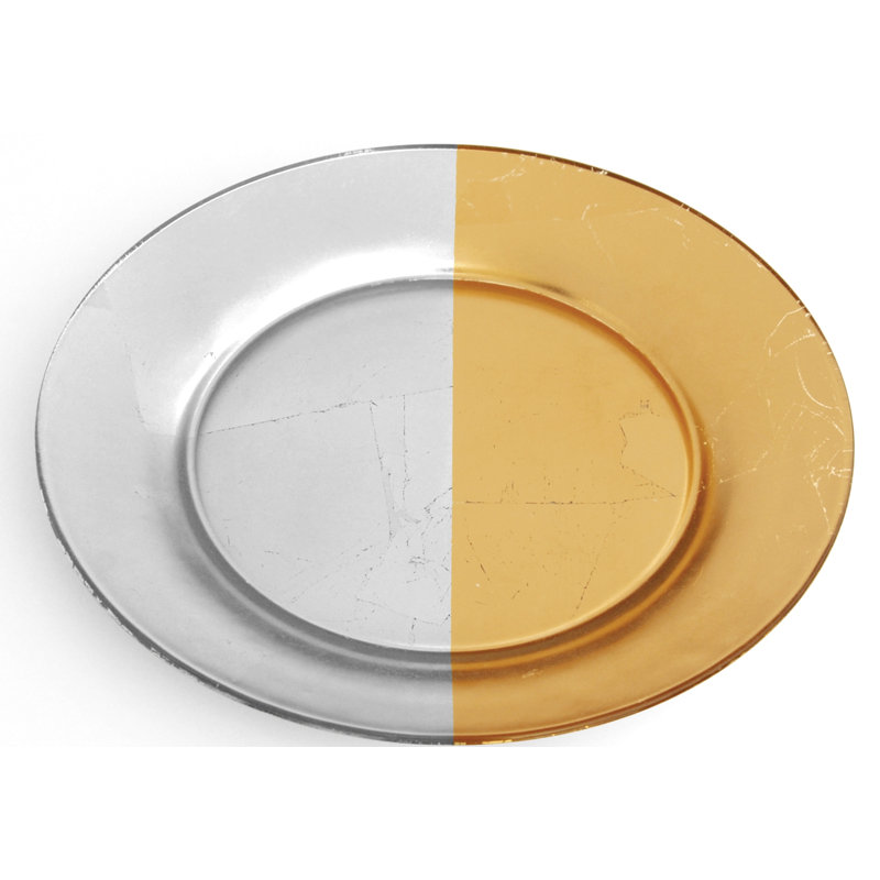 Assiette à hors-d'œuvre 7,5 po, Argenté/doré