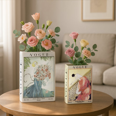 Ensemble de vases à livres en céramique Vintage Vogue