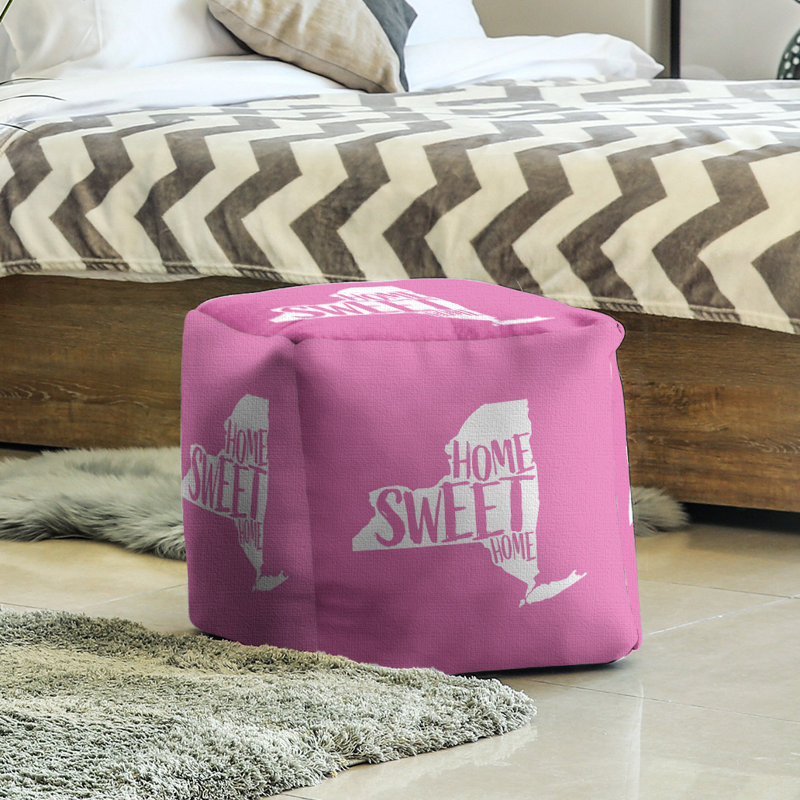 Repose-pieds cube new york home, Rose