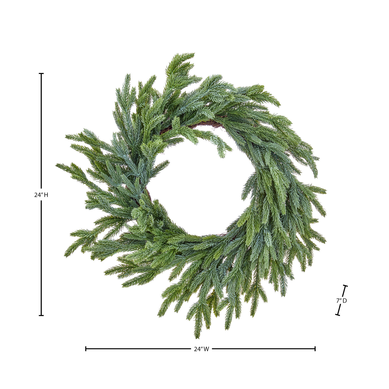 24" Real Touch Winter Mini Fir Wreath