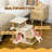 Adjustable Height Cat Stairs with Scratching Post for Sofa, Beige