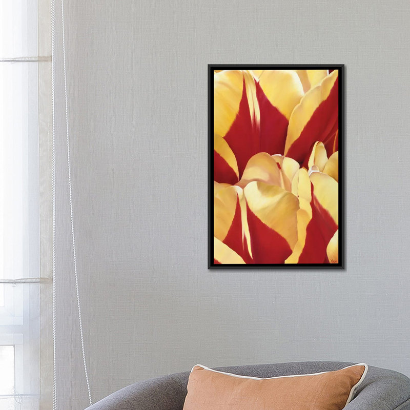 « arti tulip ii », impression sur toile, H 26 po x l 18 po x P 1,5 po, Toile avec cadre noir, Pas de tapis