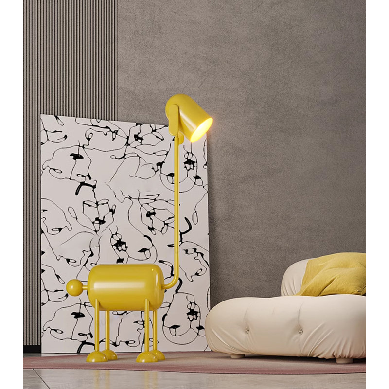 Whimsical Dog Sculpture Ambient Floor Ornament