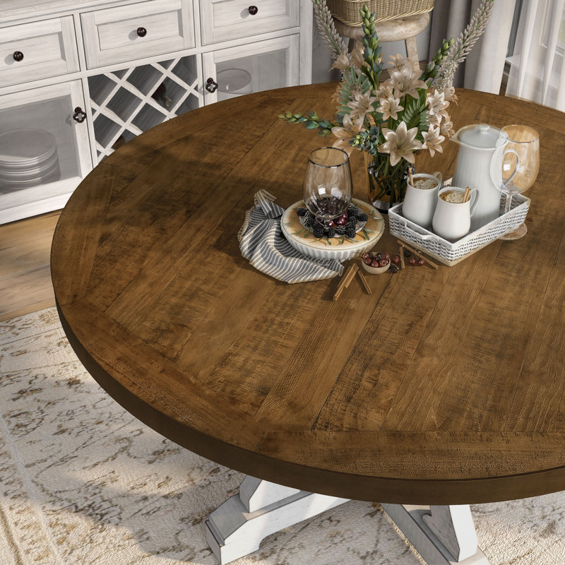 Table de salle à manger Joanie, Oak Wood/White