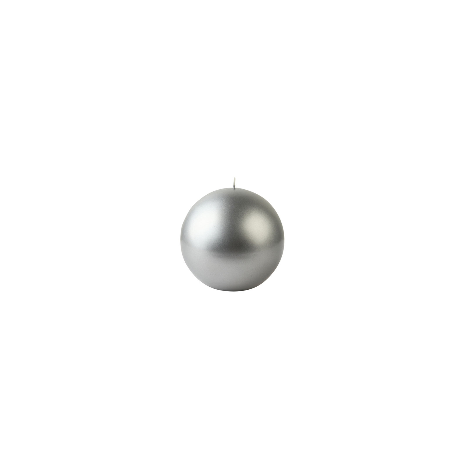 Ball Candle, Set of 12, 4" Diameter, Metallic Silver