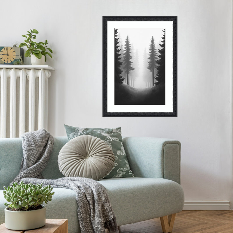 «Contrast Trees No. 1» par Wilkesville, impression sur bois encadrée, 26 x 19