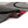 Tapis gris et rouge moderne à motif de courbes géométriques Shaliya Galaxy