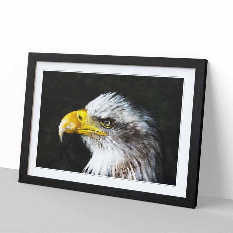 Bald Eagle Vol.1 - Picture Frame Painting, Black Framed, 36cm H x 48cm W x 2cm D