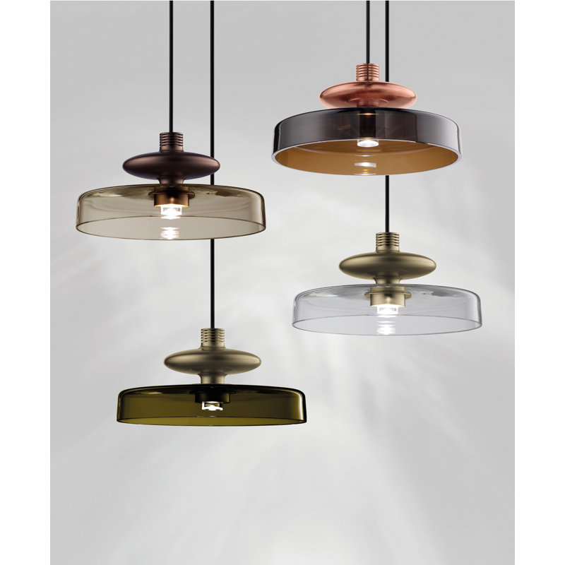 Tread 1 - Light LED Pendant, 3000 Kelvins, Matte Bronze, Old Green