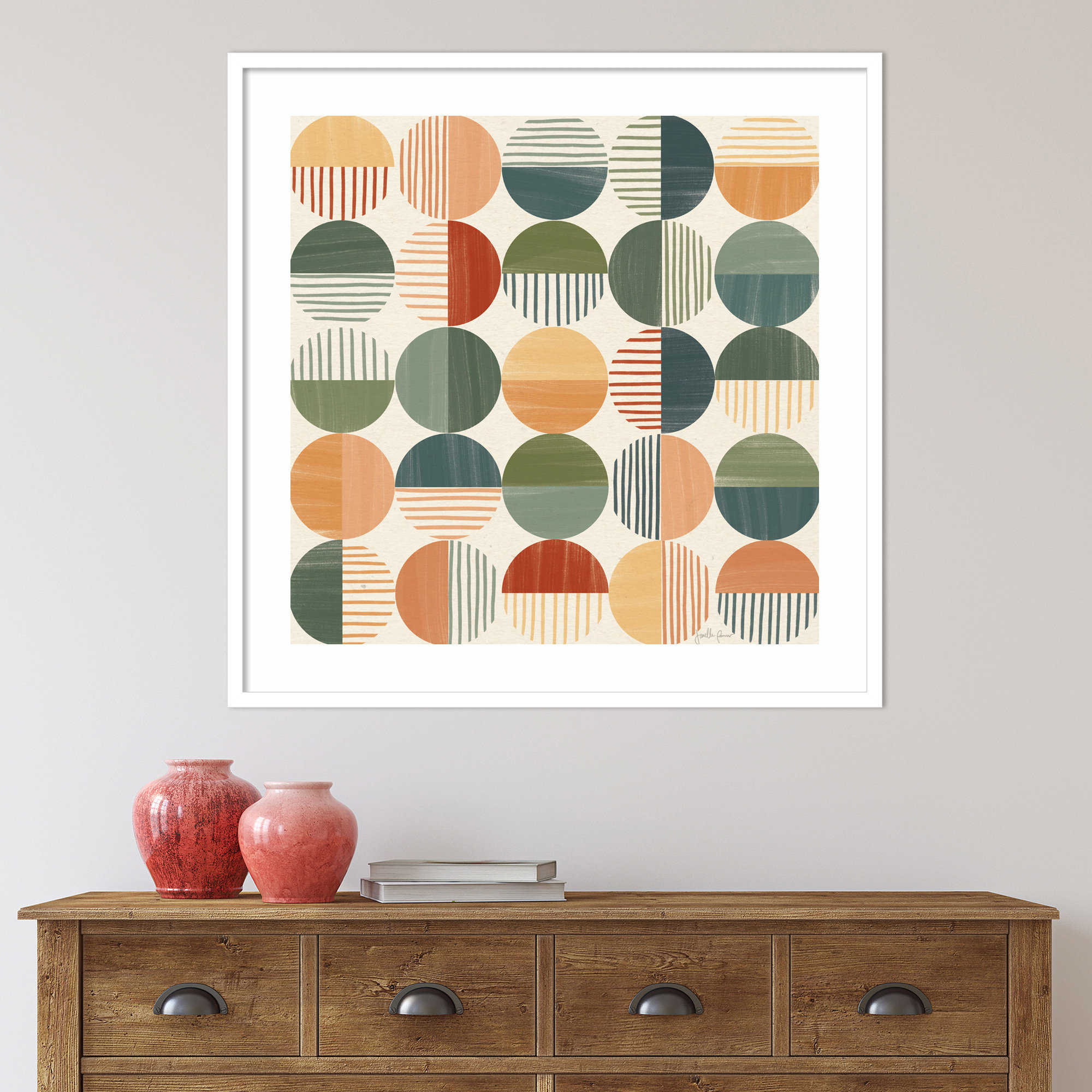 Born To Roam Pattern II, 33" H x 33" W x 1" D, White