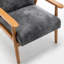 Fauteuil de 25,41 po de large gris - Design moderne de style Mid-Century, structure en bois massif, coussin en mousse confortable, revêtement élégant en microfibre et fauteuil pratique, bois, rembourrage, magnifique revêtement, polyvalent-15978971