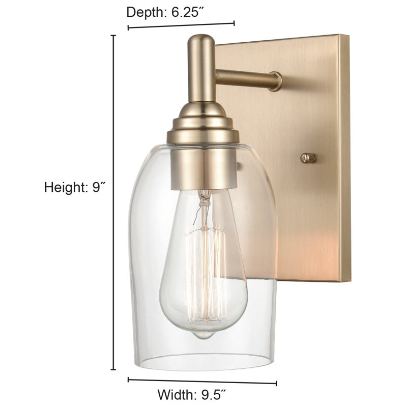 Brushed Nickel and Clear Glass Modern Wall Sconce