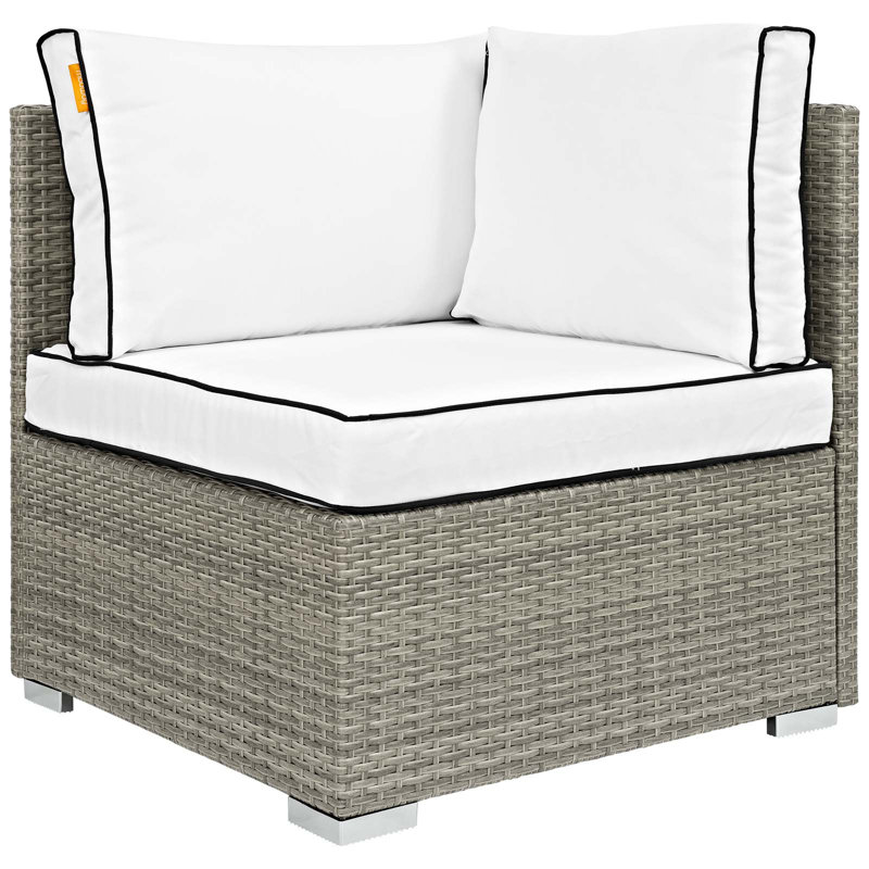 Modway Havenside Home Bocabec Fabric Outdoor Patio Corner, White