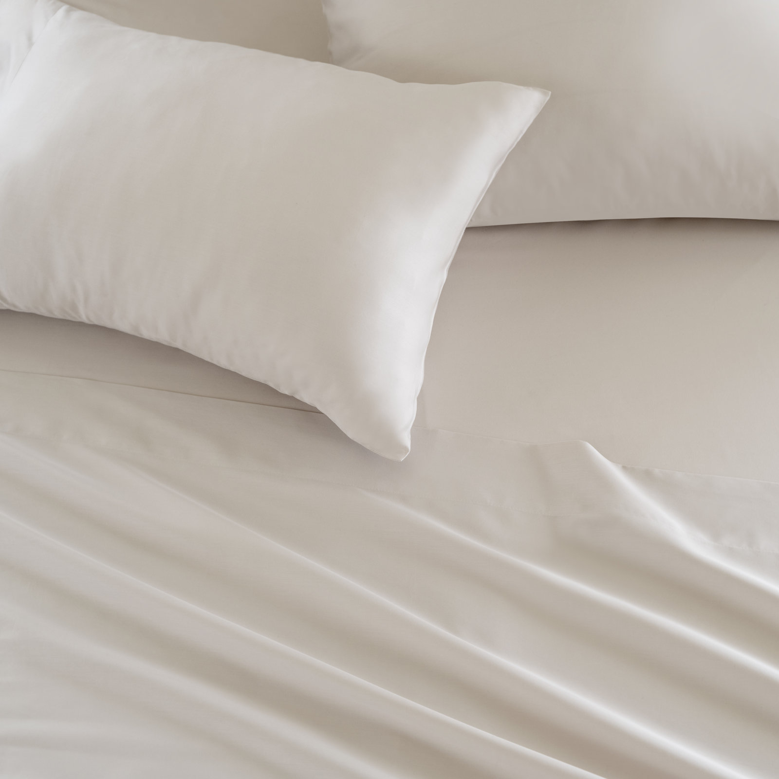 Portia Egyptian Cotton Sateen Sheet Set, Cal.King Sheet Set+Fitted Sheet+2Pillowcases, Fawn