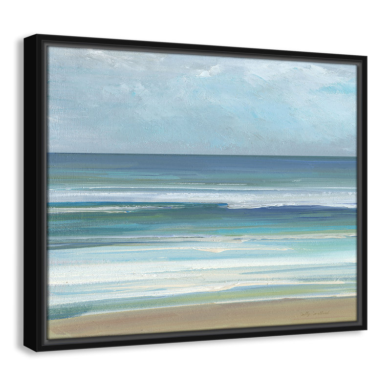 «Gentle Waves I» par Sally Swatland, Noir, H 17,5 po x l 21,5 po