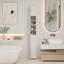 Meuble de rangement de salle de bain haut et étroit, 180 cm (71 po), autoportant, avec 1 tiroir, 2 portes et 4 étagères réglables, blanc
