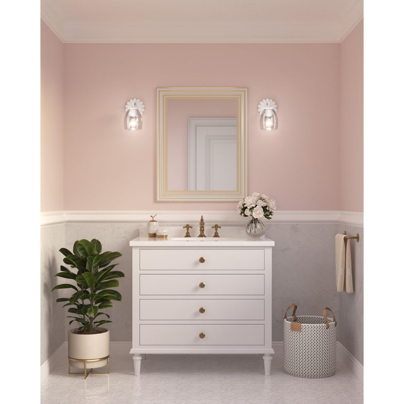 Quillan Dimmable Vanity Light, White Plaster, 1