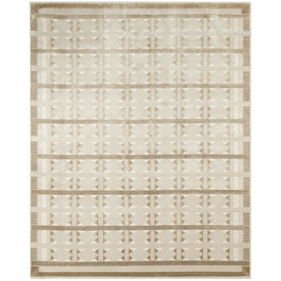 Tapis taupe moderne Ebern Designs Reimann