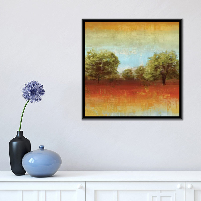 «All Aglow II» par Tom Reeves, reproduction sur toile, H 18 po x l 18 po x P 1,5 po, Toile avec cadre noir, Pas de tapis