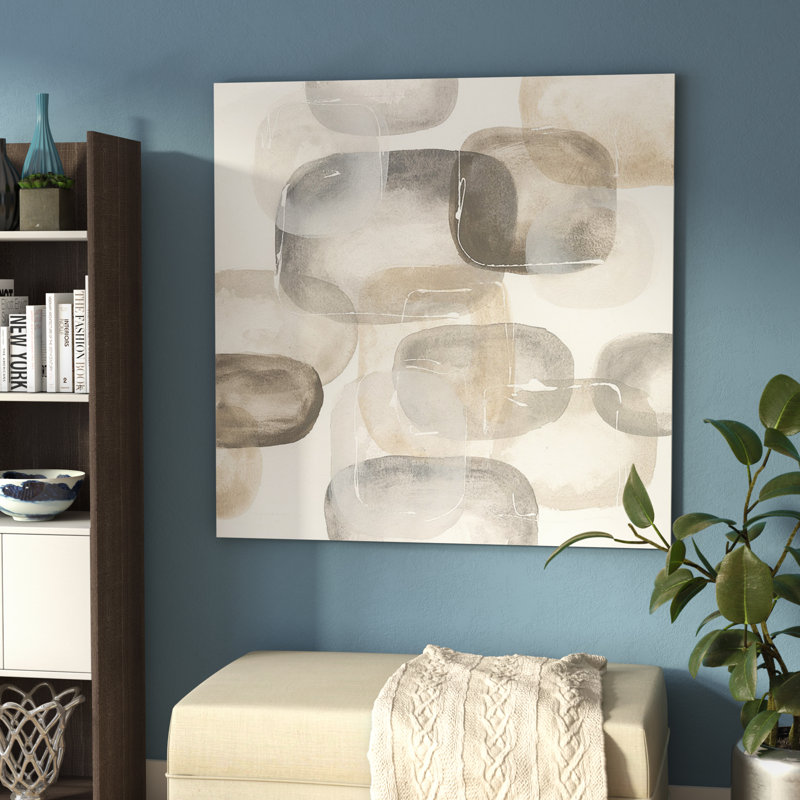 « neutral pierres iv », reproduction d’art sur toile tendue, H 26 po x l 26 po x P 1,5 po, Toile tendue, Pas de tapis
