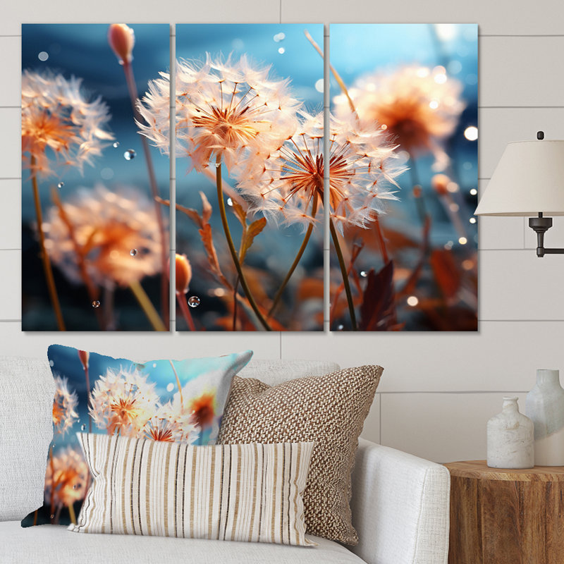 «Blue Dandelion Dancing In The Morning II», ensemble de reproductions d'art en métal