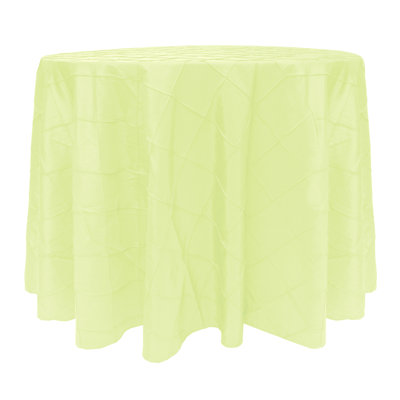 Ultimate Textile -10 Pack- Embroidered Pintuck Taffeta 102-Inch Round Tablecloth Honeydew Light Green