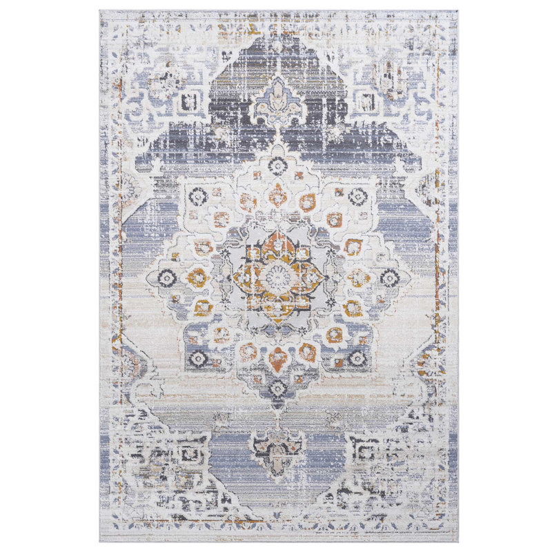 8x10 Cream/gold Medallion Non-shedding Rug. Stain , Contemporary For Home. Living Room, Bedroom, Dining Office. & Pet , Effortless Cleaning Area Dining, Pet, Maintenance