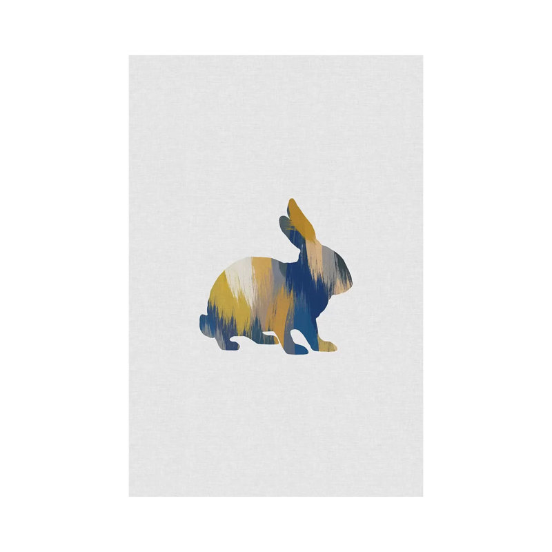 Rabbit Blue And Yellow by Orara Studio - Wrapped Canvas Gallery-Wrapped Canvas Giclée, 152.5 cm H x 101.5 cm W