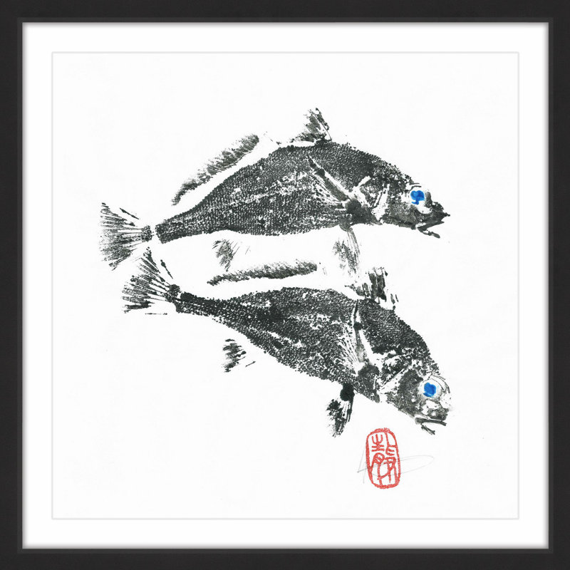 « fish get off my back », reproduction d’art encadrée, H 24 po x l 24 po x P 1,5 po
