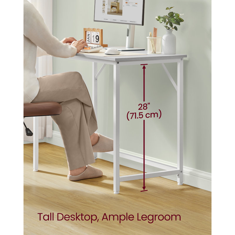 Alandus Computer Desk, White, 76cm H x 100cm W x 50cm D, White