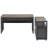Modern 63" Executive Computer Desk and 31"Lateral File Cabinet, Professional  Home Office Furniture-754166948