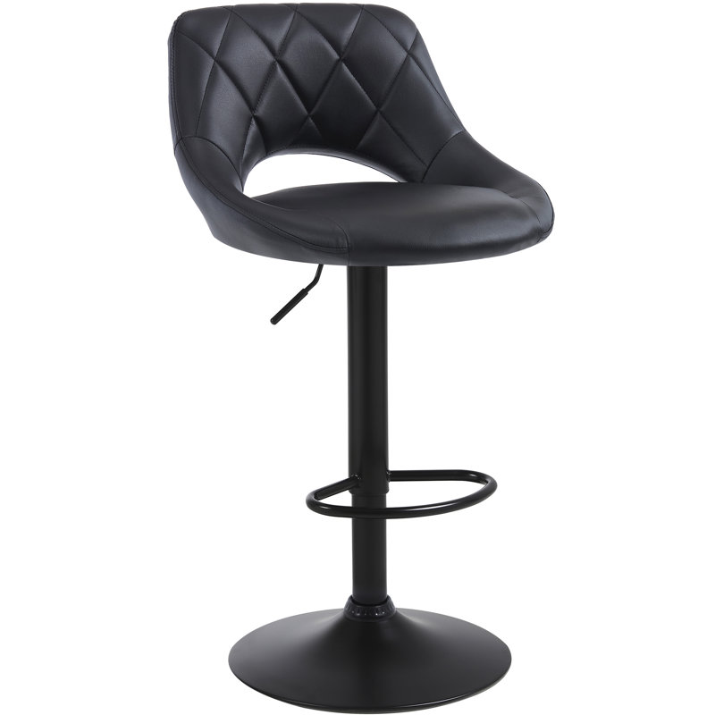 Tabouret de comptoir pivotant à hauteur réglable Terrianna, Noir, 6