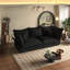Noir 91,36 po avec siège profond, plusieurs coussins, méridienne convertible pour un salon confortable, assise en bois massif, base confortable, pièce noire-595309131