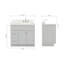Meuble-lavabo sur pied simple 36 po avec comptoir en quartz Hamlet-94003745