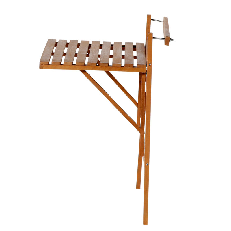 Jceon Rectangular Acacia Solid Wood Yes Outdoor Balcony Table , 17 " W 27 " D