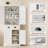 Tall Kitchen Pantry with 4 Doors and Large Drawer for Dining Room Living Room-1228984454