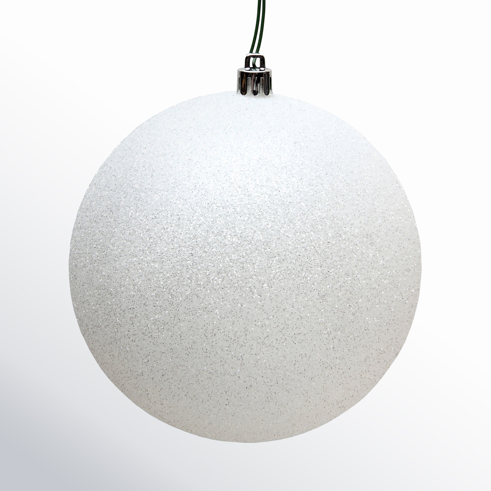 Holiday Décor Ball Ornament, 2.4" H x 2.4" W x 2.4" D, White