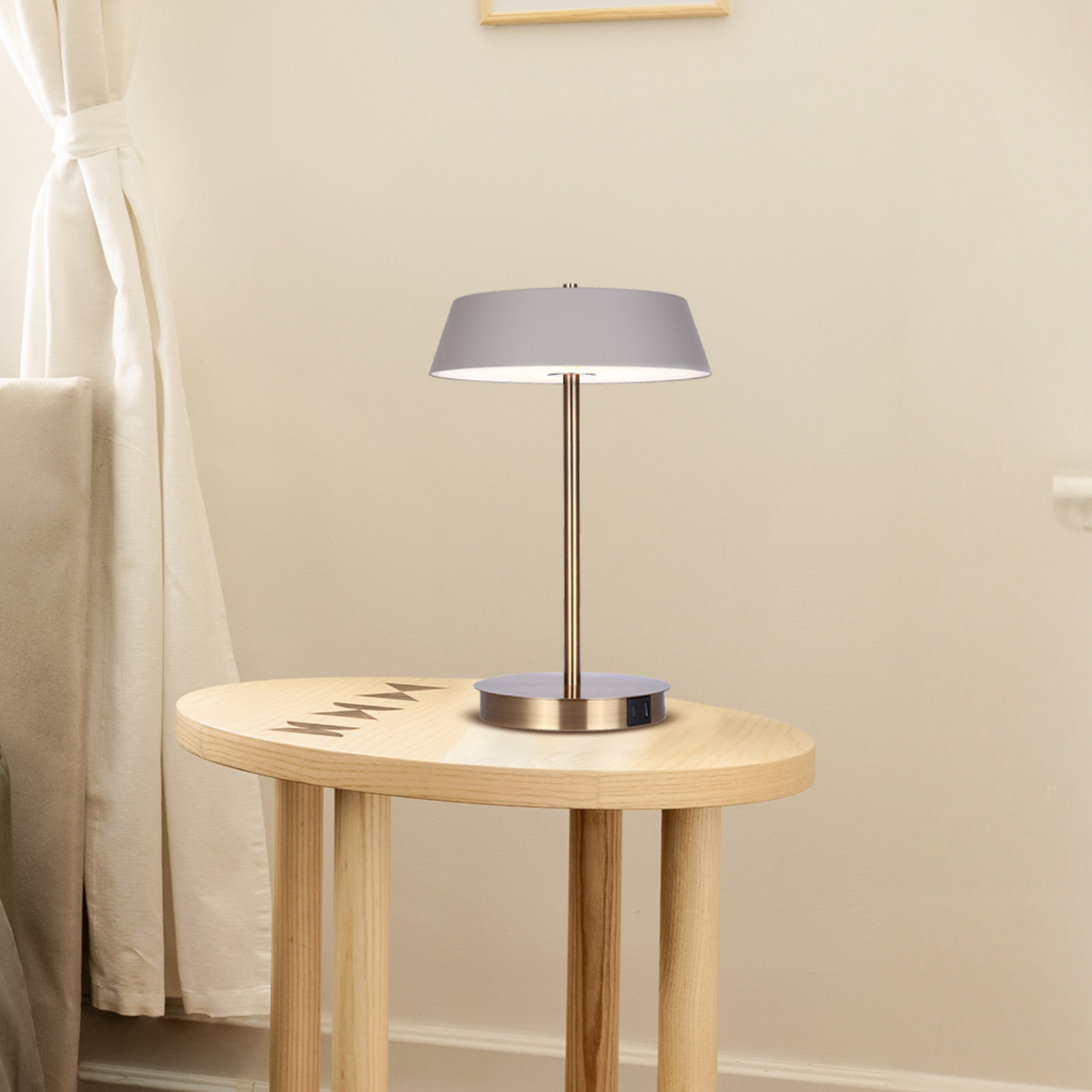 Pretoria Bedside Lamp, Gold, Gray