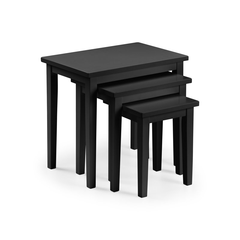 Elvina Solid Wood Nesting Tables, Black