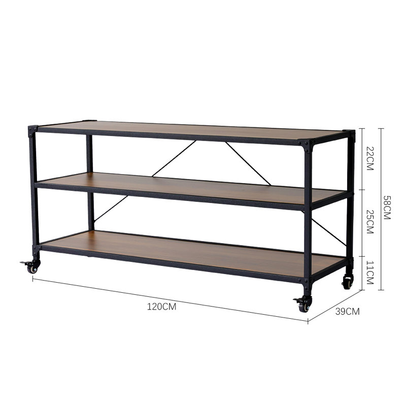 58cm H x 120cm W Iron Bookcase