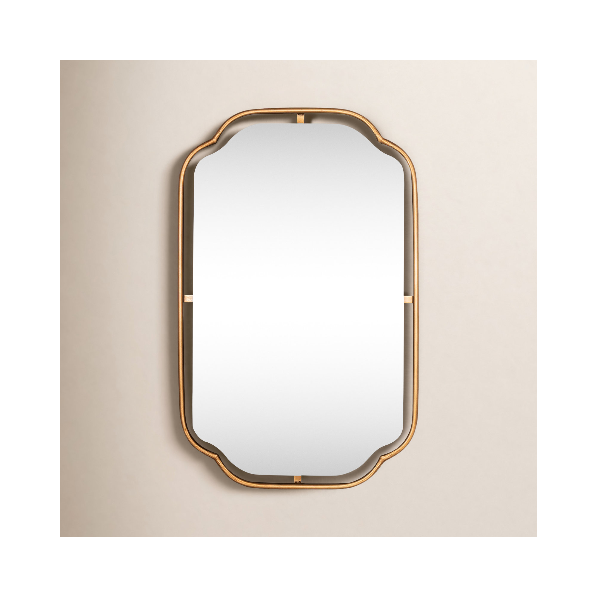 Moors Modern & Contemporary Accent Mirror, 34" H x 22.25" W, Brushed Gold