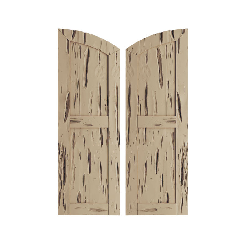 Timberthane deux panneaux plats égaux avec volets elliptiques en faux bois (par paire), 12", 72"
