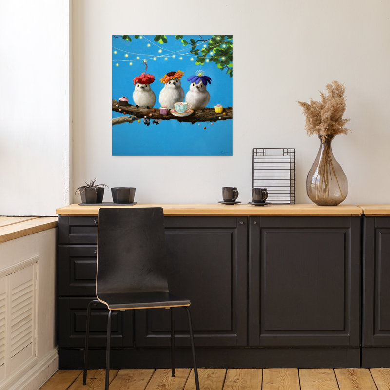 Art urbain contemporain Garden Party, H 18 po x l 18 po